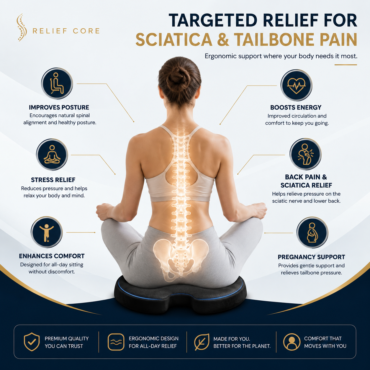 ReliefCore Gel-Boosted Seat Cushion