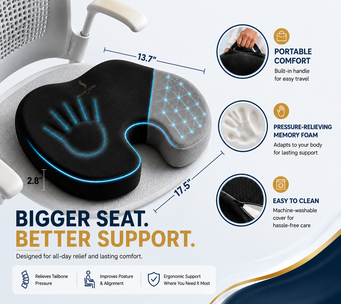 ReliefCore Gel-Boosted Seat Cushion